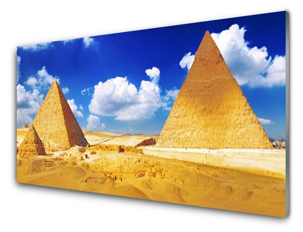 Kuchyňský skleněný panel Poušť Piramidy Krajina 140x70 cm
