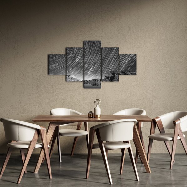 Černobíly obraz hvězdné oblohy (125x70 cm)