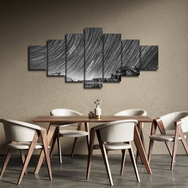 Černobíly obraz hvězdné oblohy (210x100 cm)