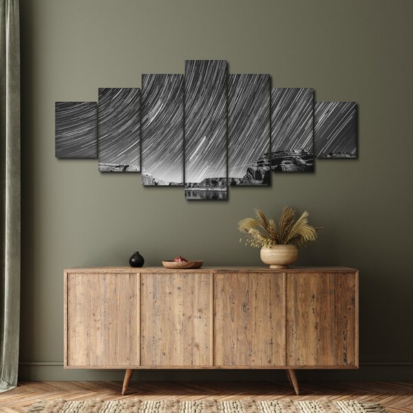 Černobíly obraz hvězdné oblohy (210x100 cm)