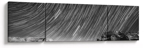 Černobíly obraz hvězdné oblohy (170x50 cm)