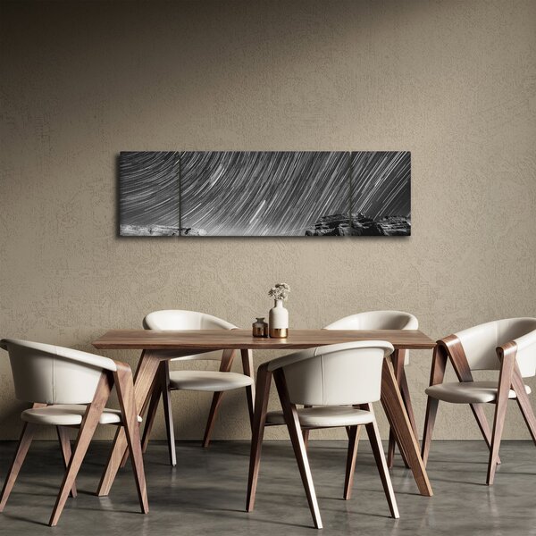 Černobíly obraz hvězdné oblohy (170x50 cm)