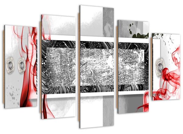 Obraz Explosion of red - 5 dílný Velikost: 100 x 70 cm, Provedení: Panelový obraz