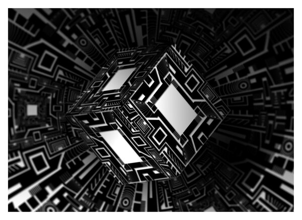 Obraz abstraktní krychle (70x50 cm)