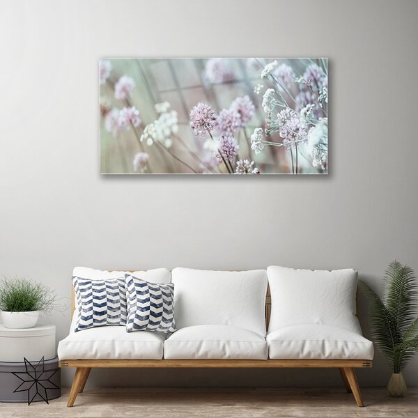 Obraz na skle Polní Květiny Louka Příroda 100x50 cm 2 Přívěsky