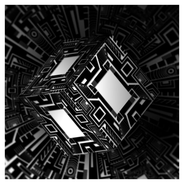 Obraz abstraktní krychle (30x30 cm)