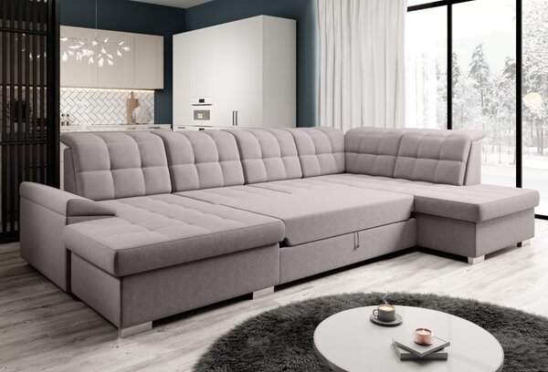 KONDELA Rozkládací sedací souprava, šedobéžová Taupe, pravá, OREO U
