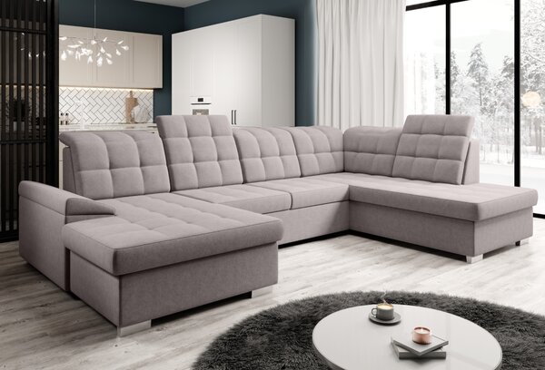 KONDELA Rozkládací sedací souprava, šedobéžová Taupe, pravá, OREO U