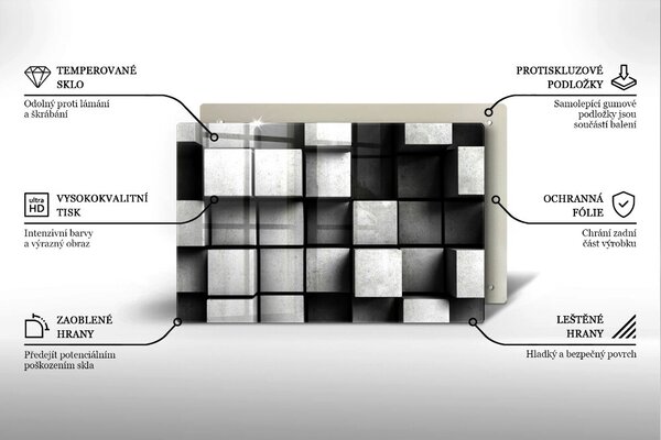 Skleněná deska za sporák 3D geometrie pozadí