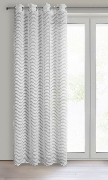 ZÁCLONA NA KROUŽCÍCH MISTI 140X250 CM BÍLÁ