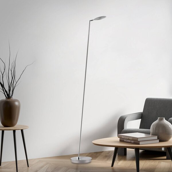 Paul Neuhaus LED stojací lampa Akku-Bente, šedá, USB-C, stmívatelný, Hliník / šedá / zinek, Pracovna / kancelář, kov, Moderní