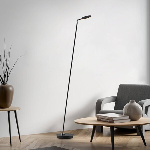 Paul Neuhaus LED stojací lampa Akku-Bente, černá, USB-C, stmívatelný, Černá, Pracovna / kancelář, kov, Moderní