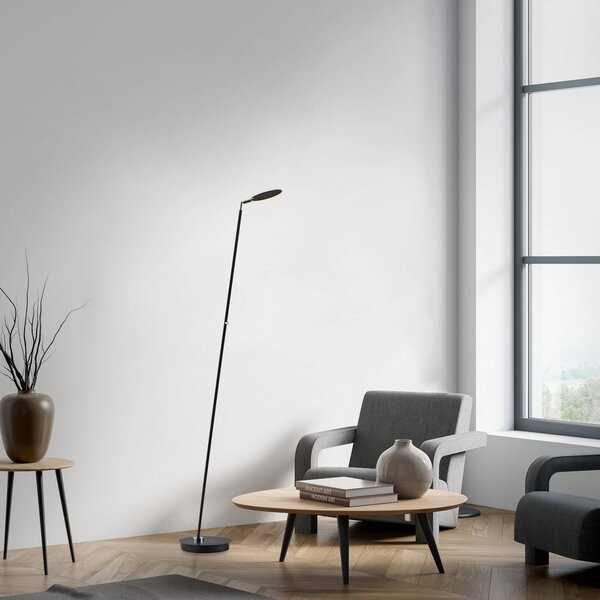 Paul Neuhaus LED stojací lampa Akku-Bente, černá, USB-C, stmívatelný, Černá, Pracovna / kancelář, kov, Moderní