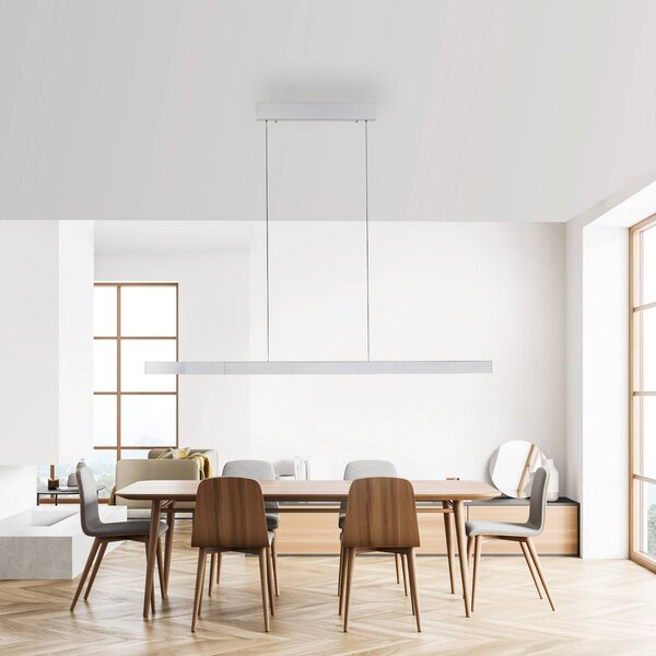 Paul Neuhaus LED závěsné světlo Adriana Square, hliník, nahoru/dolů, stmívatelný, Hliník / šedá / zinek, Obývací pokoj / jídelna, Hliník, Moderní