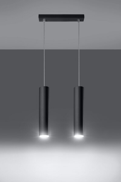 Sollux SL.0328 - Lustr na lanku LAGOS 2 2xGU10/10W/230V černá