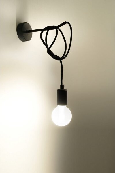 Sollux SL.0373 - Nástěnné svítidlo EDISON 1xE27/60W/230V černá