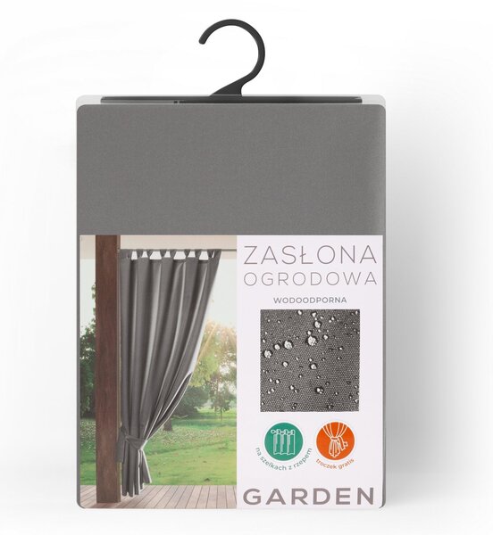 ZAHRADNÍ VODĚODOLNÝ ZÁVĚS NA POUTKÁCH GARDEN 155X220 CM ŠEDÁ