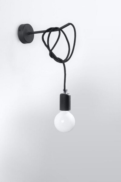 Sollux SL.0373 - Nástěnné svítidlo EDISON 1xE27/60W/230V černá