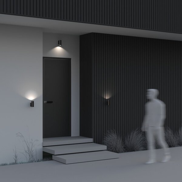 Maytoni Bowery GU10 nástěnné exteriérové svítidlo ČernáNahoru/DoluMřížková textura