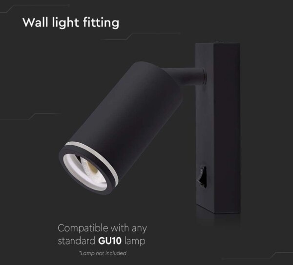 Nástěnné bodové svítidlo s vypínačem 1xGU10/35W/230V černá