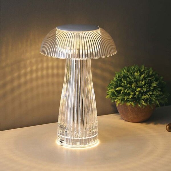 LED Stmívatelná dobíjecí stolní lampa LED/1W/5V 3000-6000K 1800 mAh čirá