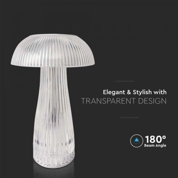 LED Stmívatelná dobíjecí stolní lampa LED/1W/5V 3000-6000K 1800 mAh čirá
