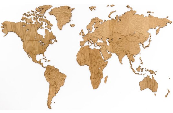 MiMi Innovations Dřevěná nástěnná mapa světa Exclusive dub 130 x 78 cm