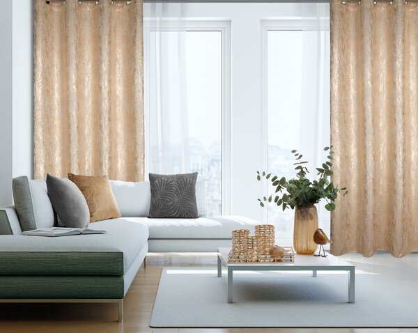ZATEMŇOVACÍ ZÁVĚS NA KROUŽCÍCH ELISE 140X250 CM BÉŽOVÁ