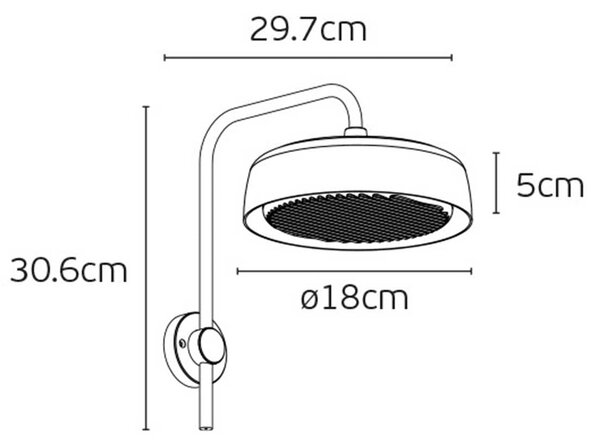 VK Light Jade LED nástěnné svítidlo IP65 HnědáØ180 mm