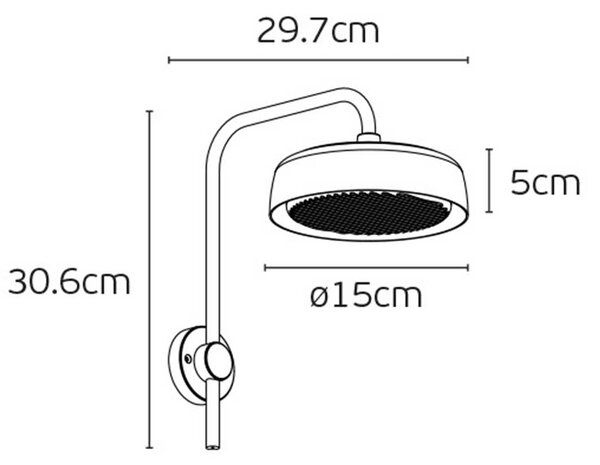 VK Light Jade LED nástěnné svítidlo IP65 HnědáØ180 mm