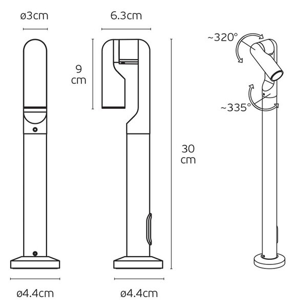 VK Light Lip LED sloupkové svítidlo IP65 Antracitová
