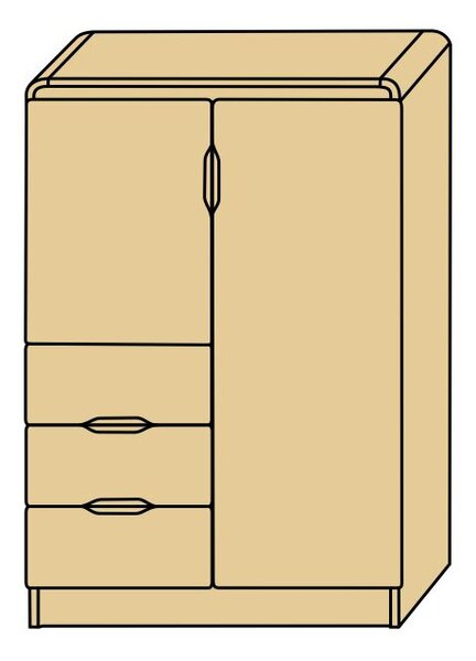 Moderní prádelník z masivu KUMI VIII DV 113x75x40 (design prádelník masiv)