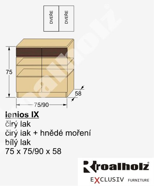 Dvířková komoda z masivu LENIOS IX MAX (dvířková komoda masiv do ložnice LENIOS IX MAX)