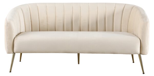 KONDELA Designový 3-sed, béžová Velvet látka/gold chrom-zlatý, BAGY
