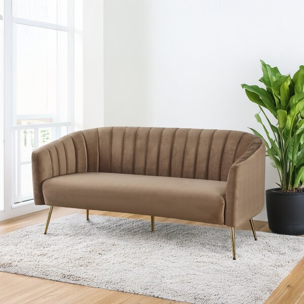 KONDELA Designový 3-sed, hnědá Velvet látka/gold chrom-zlatý, BAGY