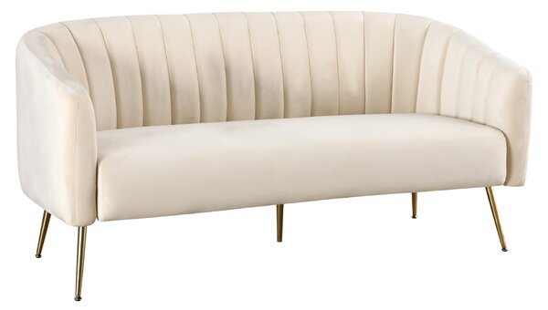 KONDELA Designový 3-sed, béžová Velvet látka/gold chrom-zlatý, BAGY