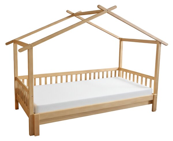KONDELA Montessori postel s přistýlkou, přírodní, 90x200, KESIO