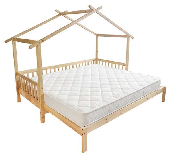 KONDELA Montessori postel s přistýlkou, přírodní, 90x200, KESIO