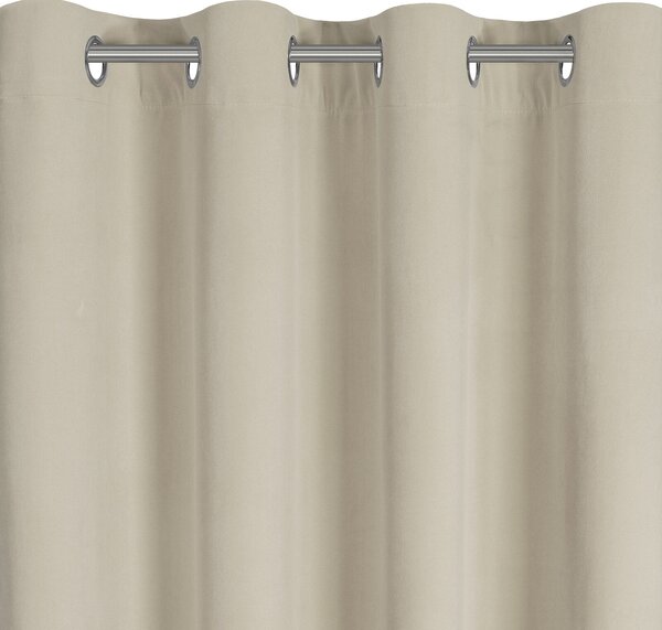 ZATEMŇOVACÍ ZÁVĚS (100%) NA KROUŽCÍCH NITA 140X250 CM BÉŽOVÁ