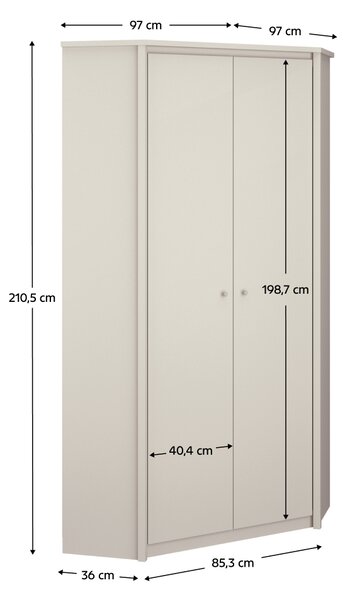 KONDELA Rohová skříň, kašmír, KAROS 2D