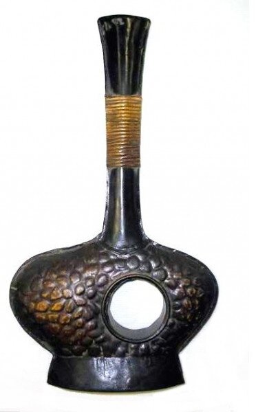 Kovová váza s rustikálním dekorem 57 cm M0540-437