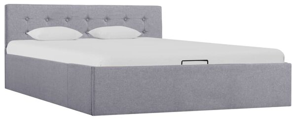 Rám postele s úložným prostorem světle šedý textil 140 x 200 cm