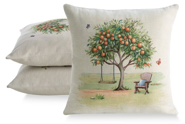 GOBELÍNOVÝ DEKORAČNÍ POVLAK NA POLŠTÁŘ NATURAL2 45X45 CM VZOROVANÝ