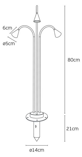 VK Light Rose 3 LED sloupkové svítidlo IP65