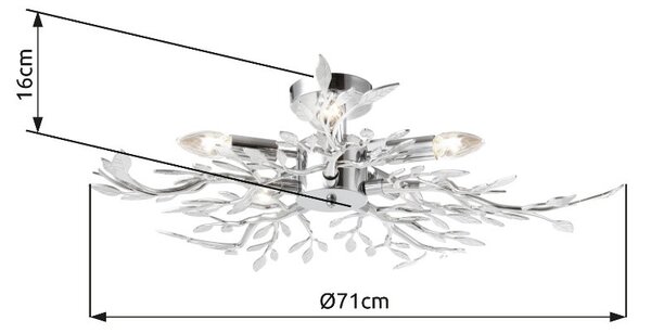 Globo 68541-5 přisazené stropní svítidlo Flash 5x40W | E14 - chrom