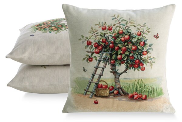 GOBELÍNOVÝ DEKORAČNÍ POVLAK NA POLŠTÁŘ NATURAL1 45X45 CM VZOROVANÝ
