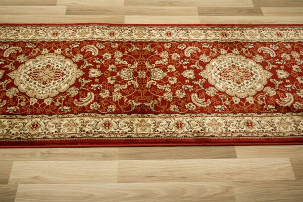 Běhoun Super Rose 2095A ornament / květiny, červený / krémový