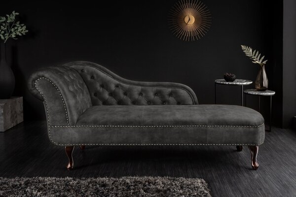 Pohovka Chesterfield 170cm sametově šedá Invicta Interior