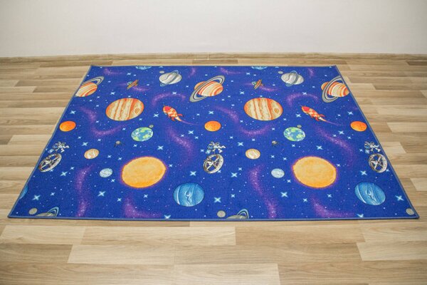 Dětský metážový koberec Galaxy planety, rakety