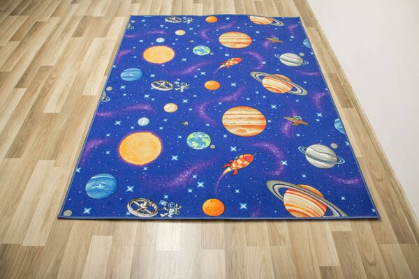 Dětský metážový koberec Galaxy planety, rakety